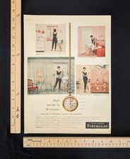 Vintage 1954 Owens-Corning Fiberglas Fiberglas Curtains and Color Print Ad 1950s picture