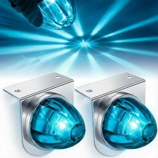 2PCS LED Watermelon Marker Lights with Brackets for Semi Trucks Ice Blue picture