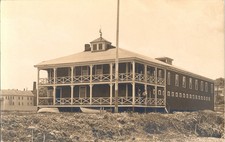 c1908 North End Boat Club Newburyport MA Merrimack River RPPC Boathouse picture