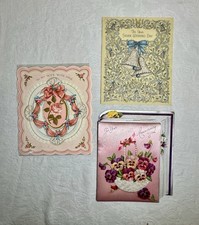 VTG 1950s 60s Anniversary Cards Crafting Grandmacore Romantic Kitsch Floral Pink picture