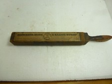 Antique Razor Honing Block w/ Original Cover Superior Hone & Razor Strop 1858 picture