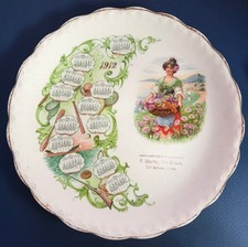 Antique 1912 San Antonio Texas Advertising Calendar Plate - P. Sherrer, Grocer picture
