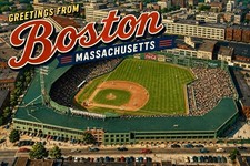 Greetings From Boston Massachusetts Fenway Park - MODERN Vintage Postcard C158 picture