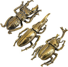 3Pcs/Set Insect Bug Wall Decor, Solid Brass Beetle Figurine Ornament, Exquisite picture