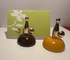 Lot of 2 - Mid-Century Bowling Bakelite Table Place Card Name Holders picture