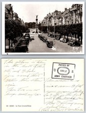 Vintage REIMS France Place Drouet-d'Erlon Real Photo Postcard WWII Era Army picture