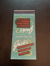 Vintage California Matchbook “Jack’s Beverly Fountain” Whittier picture
