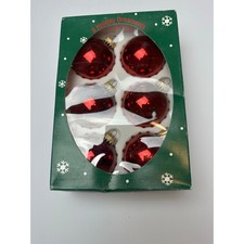 Vintage 2001 Christmas by Krebs December Red Glass Christmas Ornaments picture