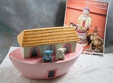 Vaillancourt Folk Art Noah Ark 2014 Signed w Box 2 Animals Manchaug picture