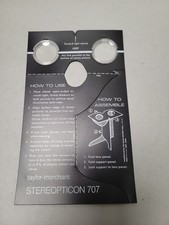 Stereopticon 707 Foldable Stereo Viewer By Taylor-Merchant USA  picture