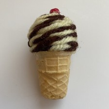 VTG Ice Cream Real Cone Christmas Ornament picture