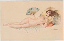 Original French art nude postcard artist signed Suzanne Meunier 1920's oct #722 picture
