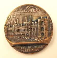 Hotel DeVille Lapel Button 1871 Buttonhole Stud Paris France Antique Vintage picture