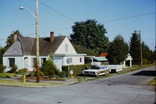 c1970's Kodachrome 35mm Slide, Suburban House, Station Wagon Camper American picture