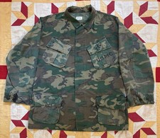 Vintage 70s USMC Jungle Jacket ERDL Camo Stencil Medium Regular Vietnam Marines picture