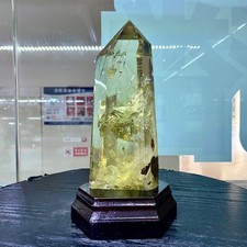 Natural yellow crystal obelisk Crystal energy column Reiki healing 3LB picture