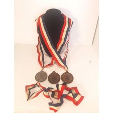1975 Mammoth Mountain Police & Fire Winter Games Medal Set (3) w Ribbons picture