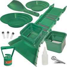 Sluice Box Compact Gold Panning Kit; Portable Sluice Box and 2 Classifier Siftin picture