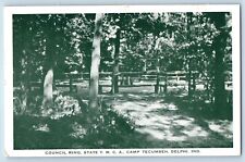 Delphi Indiana IN Postcard Council Ring State YMCA Camp Tecumseh 1937 Photo-Tone picture