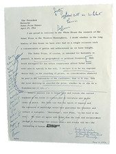 EVELYN LINCOLN HAND-SIGNED/INSCR. COPY OF PRESIDENT KENNEDY'S NOTATED REMARKS picture