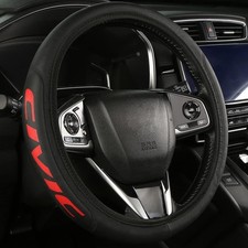 Leather Steering Wheel Cover Compatible with Civic Universal Size(Red) picture