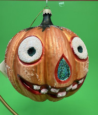 Larry Fraga 5in Dresden Dove Large Ball Ornament Merry Christmas All Pumpkin NWT picture