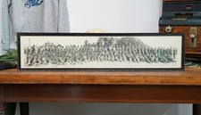 Antique WWII Camp Wheeler Boot camp Military Photograph 1940s Wood Frame Vintage picture