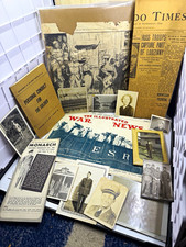 Vintage WWI & WWII Military Ephemera Paper Lot - WAC Photo, Newspapers, Pamphlet picture