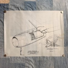 1980 Lockheed CF6-80C2 Galaxy Assembly Blueprint Vintage Military Aviation Art picture
