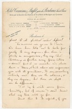 1914 WWI Bordeaux France Hotel Terminus Letter Soldiers Travel Paris Troops War picture