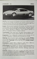 Ferrari Sports Car Picture Original Vintage Detail Info Sheet    picture