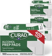 CURAD Alcohol Prep Pads, 400 Count, Medium 70% Isopropyl Alcohol Wipes, Individu picture