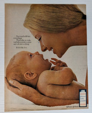 vintage 1971 Johnson & Johnson Baby power mother baby PRINT AD picture