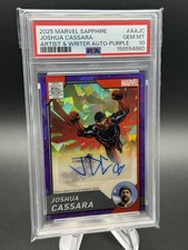 2025 Topps Marvel Sapphire Joshua Cassara Auto Falcon Purple /15 PSA 10 Gem picture