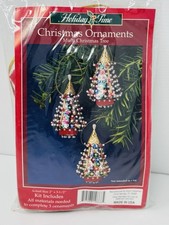 Vtg. Sulyn Holiday Time Christmas Sequins/Bead Ornament Kits Made In USA picture