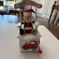 Vintage Wooden Santa Rocking Chair  Music Box Works, Repairs Needed picture