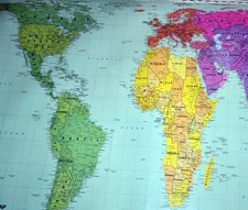 Now U.N. APPROVED. Huge EQUAL EARTH Peters Projection Map. Large Laminated 36X52 picture