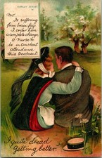 Vintage 1920s Novelty Post Card Funny Doctors Note: So Far the Cure is Immense picture