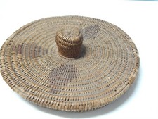 ANTIQUE c. 1890-1920 WASHOE INDIAN KNOBBED LID FOR BASKET - nice design  picture