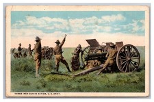 Three Inch Gun In Action U. S. Army Postcard c1918 Postmark picture