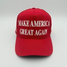 Authentic Cali-Fame MAGA 45-47 Trump Red Made In America Trucker Hat One Size picture