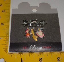Vintage Disney store = Cinderella Mice & Slipper Dangling brooch charm pin picture
