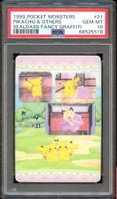 PSA 10 PERFECT Pikachu + Ditto Bandai Sealdass Fancy Graffiti Part 2-21 picture