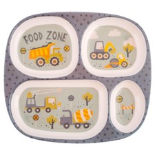Stephen Joseph Kids Melamine Divided Dinner Plate, Construction Design picture