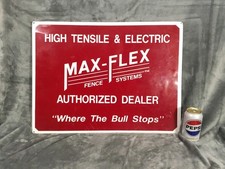 Rare Max-Flex Fence Systems AUTHORIZED DEALER Large Metal Sign  24 x 18 Inch picture