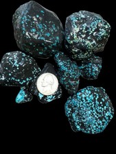 Cloud mountain turquoise rough small nuggets tumble cleaned  picture