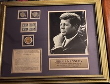 President John F. Kennedy Limited Edition Framed Photo with 2 1964 Half Dollars picture