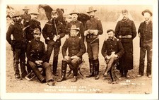 7th Cavalry Officers Wounded Knee South Dakota RPPC Postcard O'Neill Photo c1942 picture