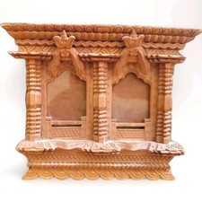 Old Hand Carved Tramp Art Free Standing Picture Frame 9