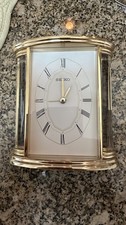SEIKO QHE017G  Gold Alloy Mantel Bedroom Desk Alarm Carriage Clock picture